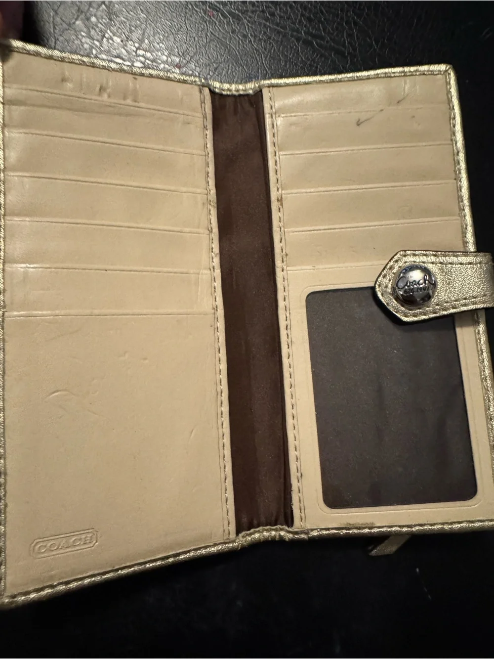 Coach Multicolor Signature Continental Wallet in Pink, Navy & Olive